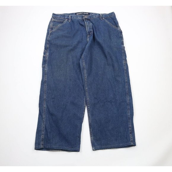 Vintage 90s Nautica Mens 42x28 Distressed Baggy Loose Fit